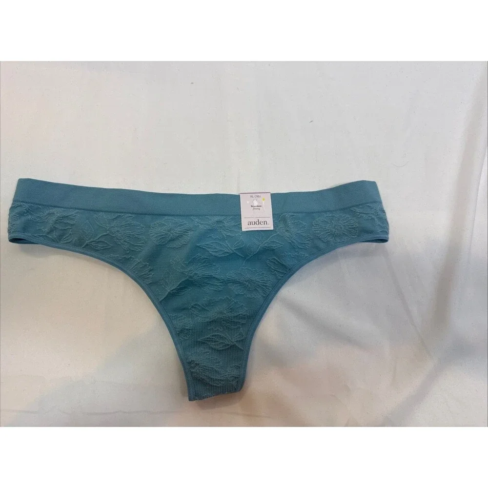 Auden Women’s Seamless Color Turquoise Blue Thong Size XL (16) 1 Piece